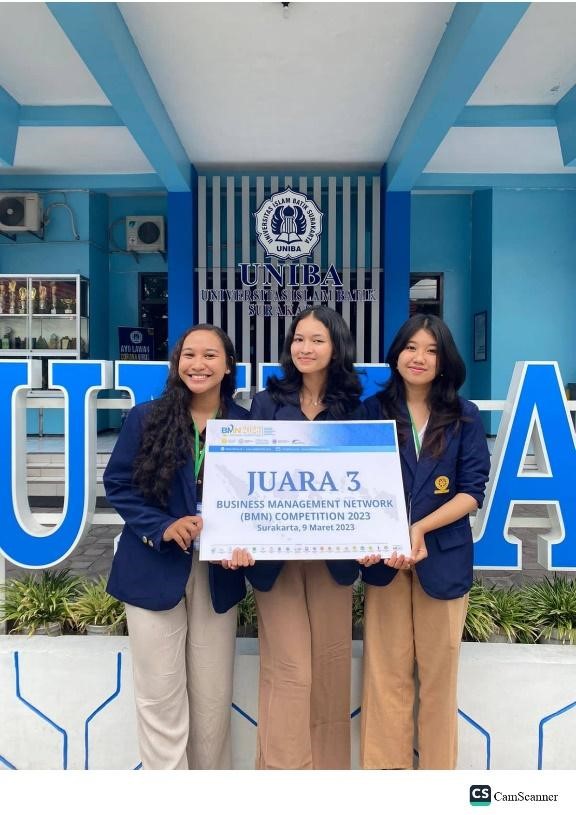 Achieving Proud Achievements, Three Management Study Program Students Won Third Place in Business Creation in the Business Management Network 2023 Event